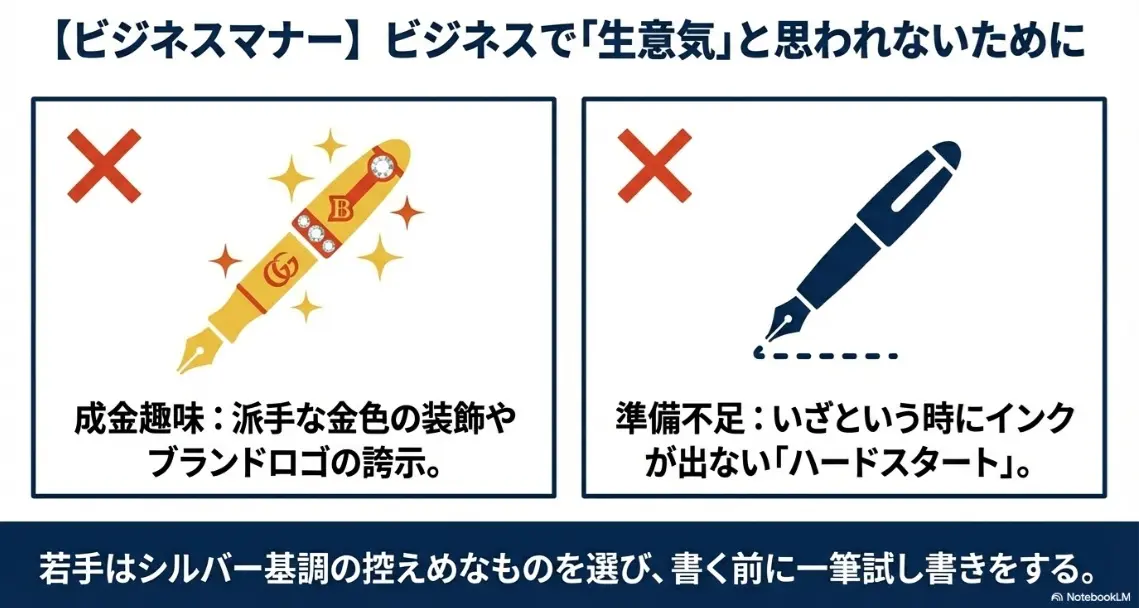 ビジネスで生意気と思われないための万年筆マナーとNG行動