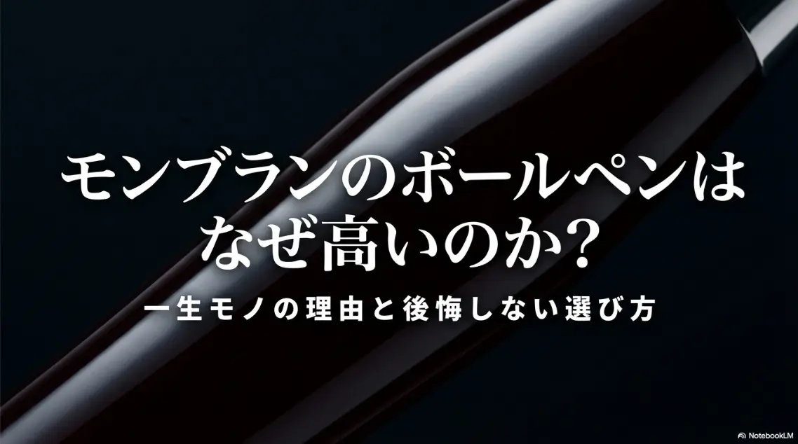 モンブランのボールペンが高い理由と一生モノの選び方を解説するスライド表紙