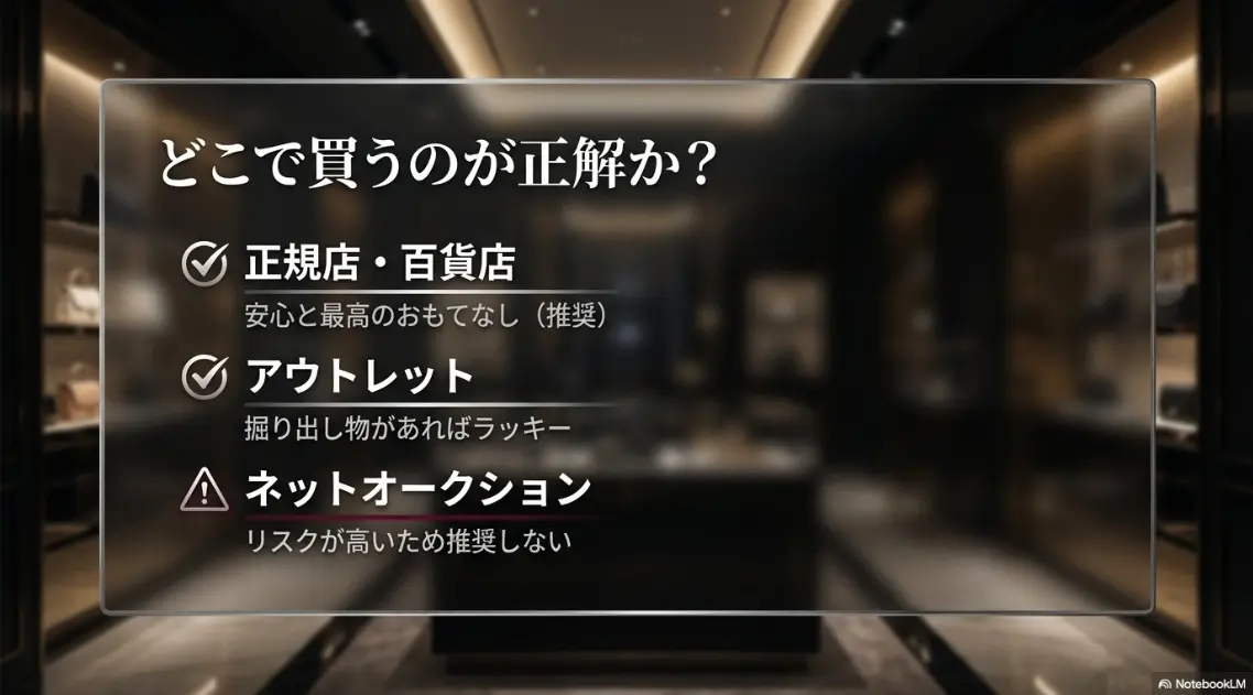 モンブランの正規店、アウトレット、ネットオークションのメリットとリスク比較