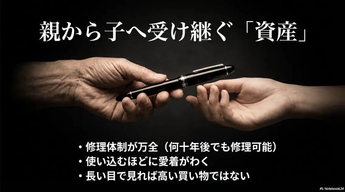 モンブランの修理体制と親から子へ受け継ぐ資産価値について