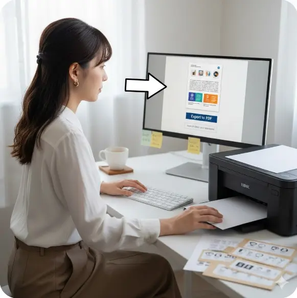 ズレ防止のためにPDFへ変換してから印刷する