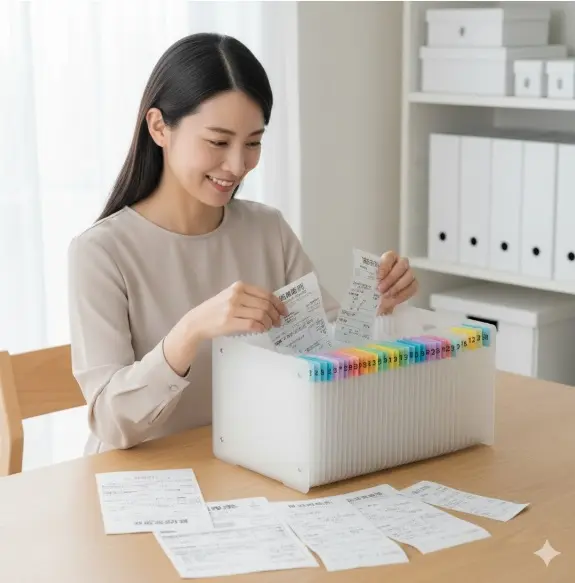 100均の領収書保管ファイルで確定申告の準備