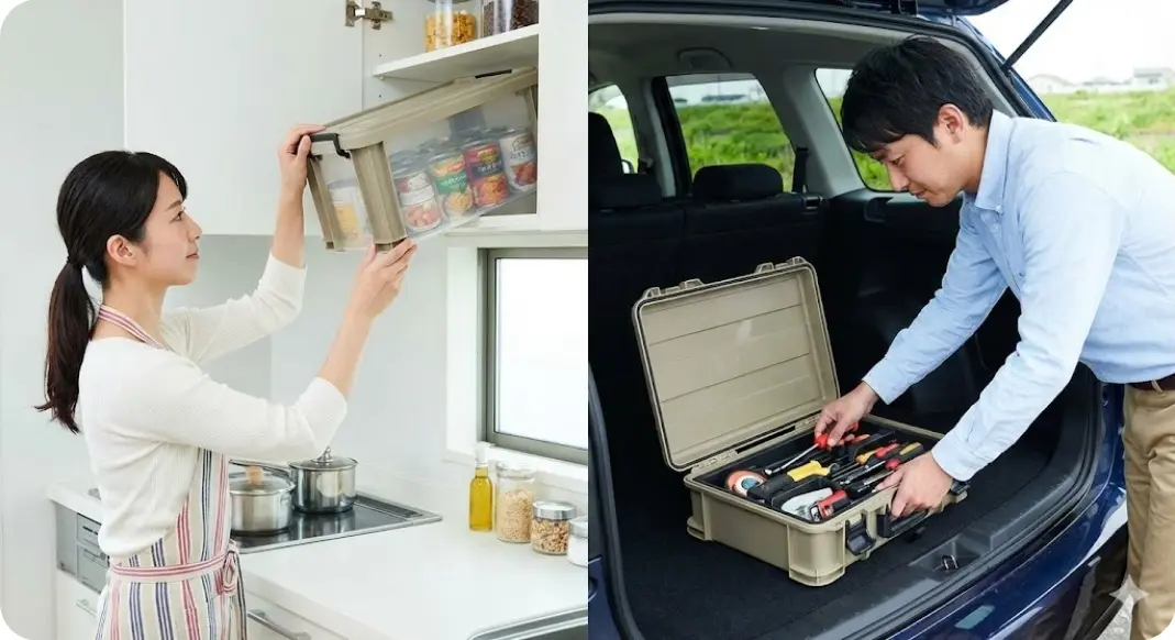 キッチンや車内での活用事例と堅牢性