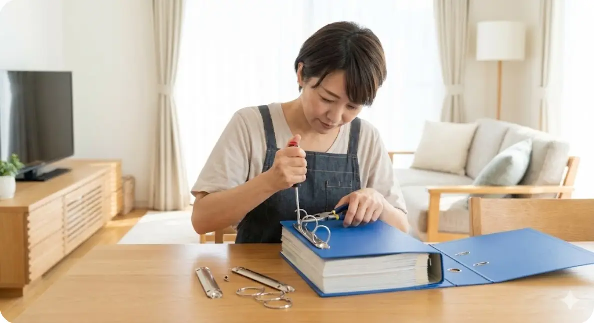 バインダーの捨て方は？キングファイル等のパイプ式金具の分解法は？