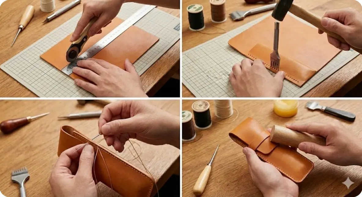 革製ペンケースの作り方は?